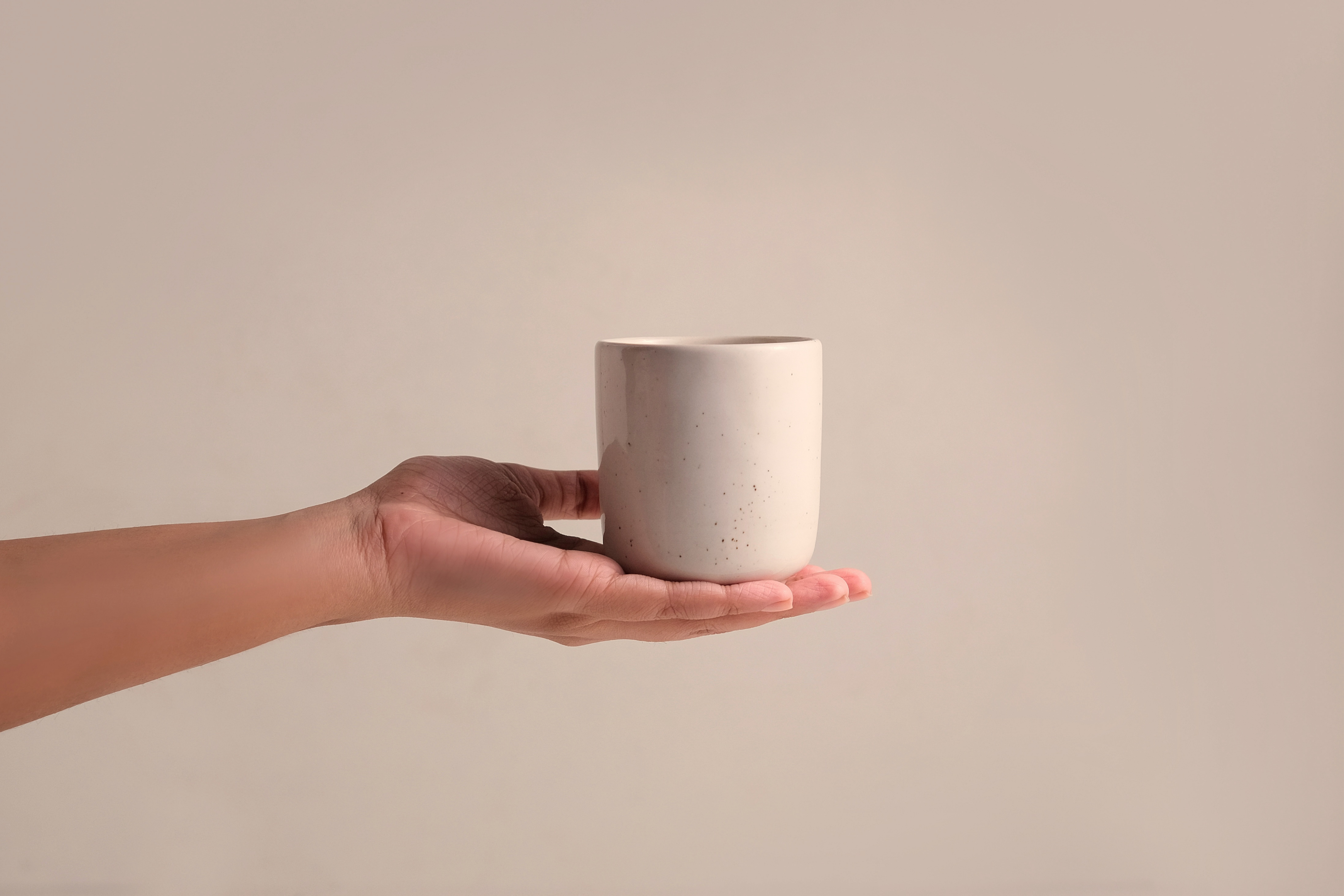 freckled ceramic cup